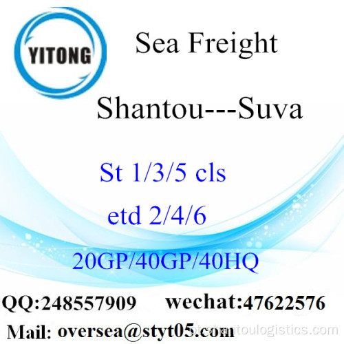 Shantou Port Sea Freight Shipping para Suva